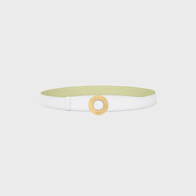 Celine Disc Buckle 25Mm in Metal & Reversible Strap 25Mm in Smooth and Grained Calfskin Celine Disc Buckle 25Mm in Metal & Reversible Strap 25Mm in Smooth and Grained Calfskin
