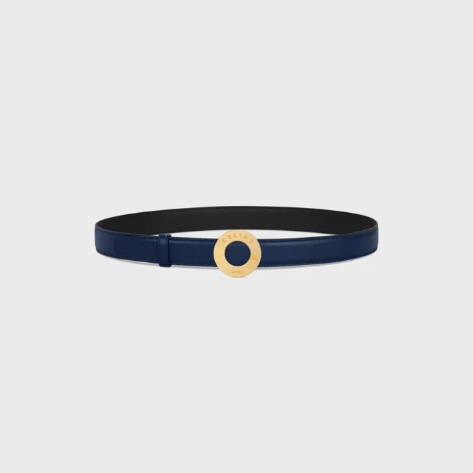 Celine Disc Buckle 25Mm in Metal & Reversible Strap 25Mm in Smooth and Grained Calfskin Celine Disc Buckle 25Mm in Metal & Reversible Strap 25Mm in Smooth and Grained Calfskin
