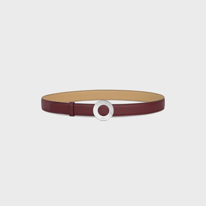 Celine Disc Buckle 25Mm in Metal & Reversible Strap 25Mm in Smooth and Grained Calfskin Celine Disc Buckle 25Mm in Metal & Reversible Strap 25Mm in Smooth and Grained Calfskin