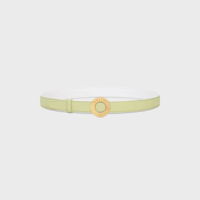 Celine Disc Buckle 25Mm in Metal & Reversible Strap 25Mm in Smooth and Grained Calfskin Celine Disc Buckle 25Mm in Metal & Reversible Strap 25Mm in Smooth and Grained Calfskin