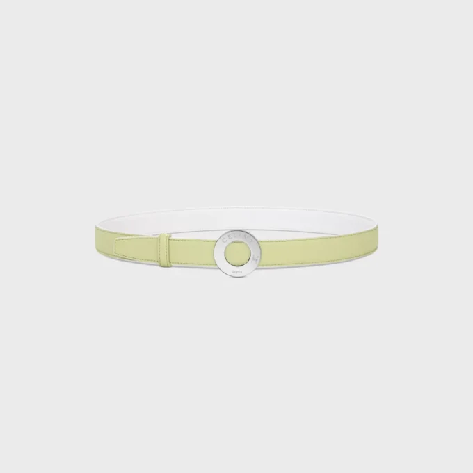 Celine Disc Buckle 25Mm in Metal & Reversible Strap 25Mm in Smooth and Grained Calfskin Celine Disc Buckle 25Mm in Metal & Reversible Strap 25Mm in Smooth and Grained Calfskin