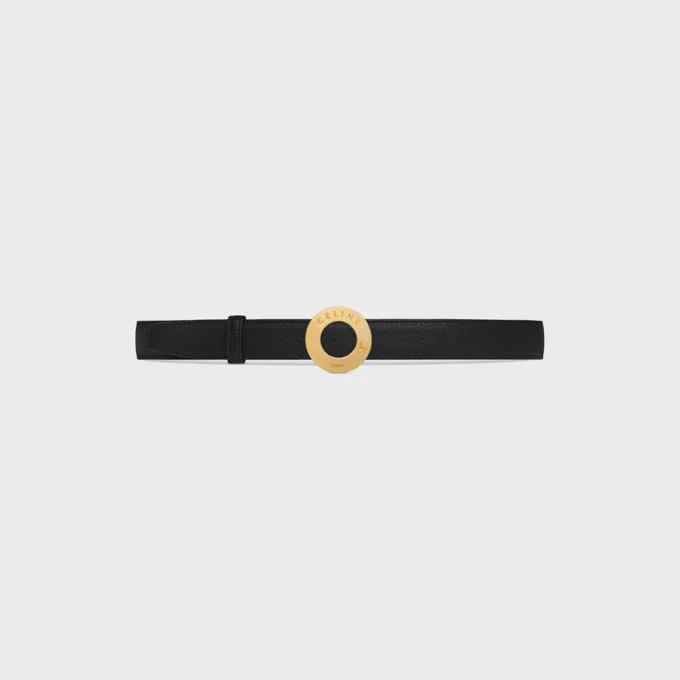 Celine Disc Buckle 25Mm in Metal & Reversible Strap 25Mm in Smooth and Grained Calfskin Celine Disc Buckle 25Mm in Metal & Reversible Strap 25Mm in Smooth and Grained Calfskin