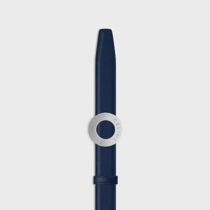 Celine Disc Buckle 25Mm in Metal & Reversible Strap 25Mm in Smooth and Grained Calfskin Celine Disc Buckle 25Mm in Metal & Reversible Strap 25Mm in Smooth and Grained Calfskin