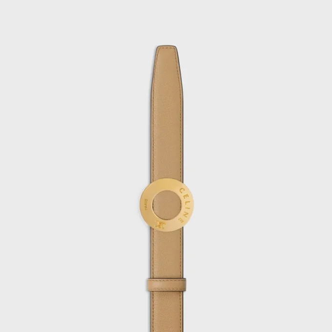 Celine Disc Buckle 25Mm in Metal & Reversible Strap 25Mm in Smooth and Grained Calfskin Celine Disc Buckle 25Mm in Metal & Reversible Strap 25Mm in Smooth and Grained Calfskin