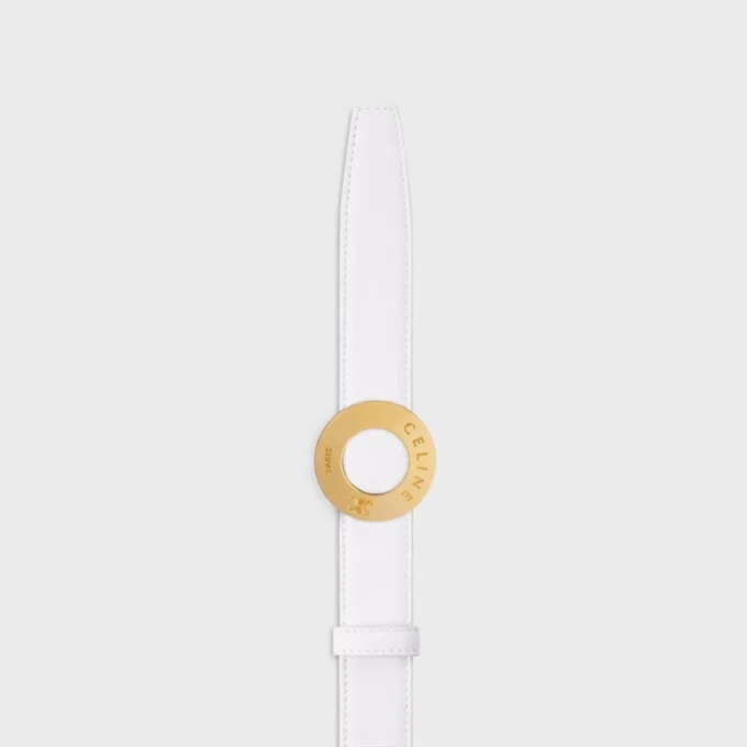 Celine Disc Buckle 25Mm in Metal & Reversible Strap 25Mm in Smooth and Grained Calfskin Celine Disc Buckle 25Mm in Metal & Reversible Strap 25Mm in Smooth and Grained Calfskin