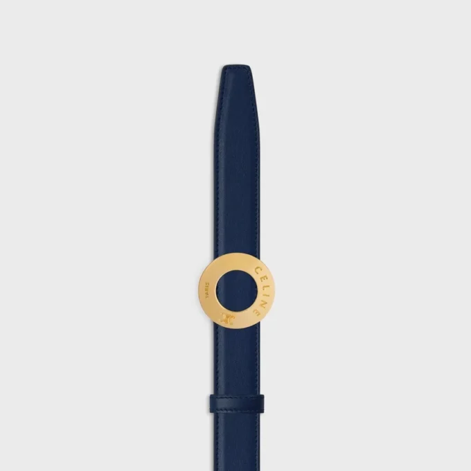 Celine Disc Buckle 25Mm in Metal & Reversible Strap 25Mm in Smooth and Grained Calfskin Celine Disc Buckle 25Mm in Metal & Reversible Strap 25Mm in Smooth and Grained Calfskin