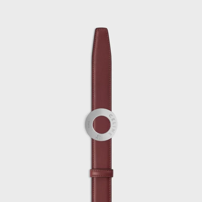 Celine Disc Buckle 25Mm in Metal & Reversible Strap 25Mm in Smooth and Grained Calfskin Celine Disc Buckle 25Mm in Metal & Reversible Strap 25Mm in Smooth and Grained Calfskin