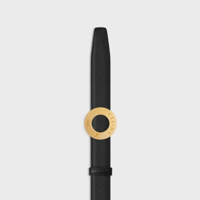 Celine Disc Buckle 25Mm in Metal & Reversible Strap 25Mm in Smooth and Grained Calfskin Celine Disc Buckle 25Mm in Metal & Reversible Strap 25Mm in Smooth and Grained Calfskin