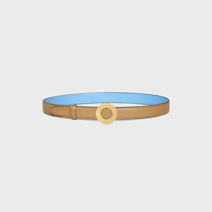 Celine Disc Buckle 25Mm in Metal & Reversible Strap 25Mm in Taurillon Celine Disc Buckle 25Mm in Metal & Reversible Strap 25Mm in Taurillon
