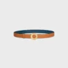 Celine Disc Buckle 25Mm in Metal & Reversible Strap 25Mm in Taurillon and Natural Calfskin Celine Disc Buckle 25Mm in Metal & Reversible Strap 25Mm in Taurillon and Natural Calfskin