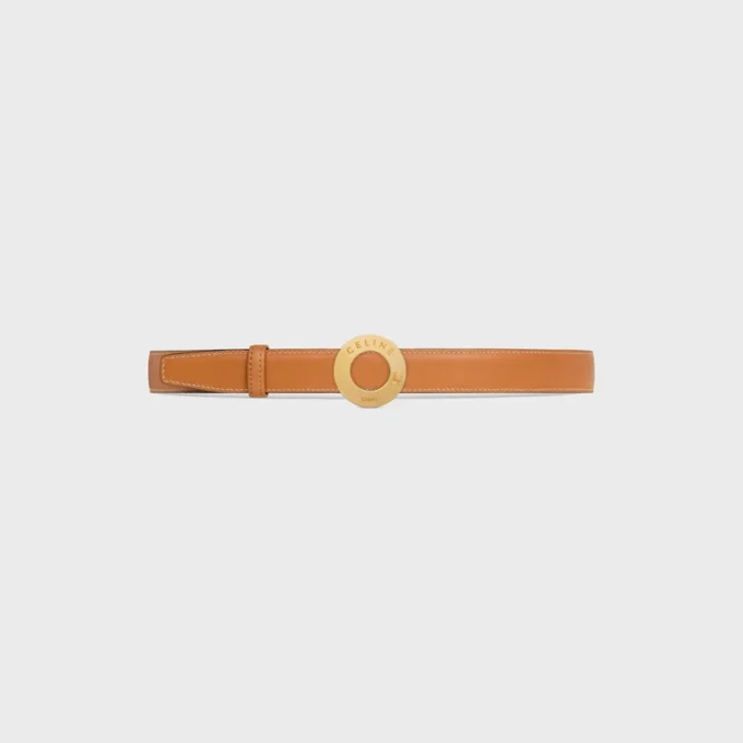 Celine Disc Buckle 25Mm in Metal & Reversible Strap 25Mm in Taurillon and Natural Calfskin Celine Disc Buckle 25Mm in Metal & Reversible Strap 25Mm in Taurillon and Natural Calfskin