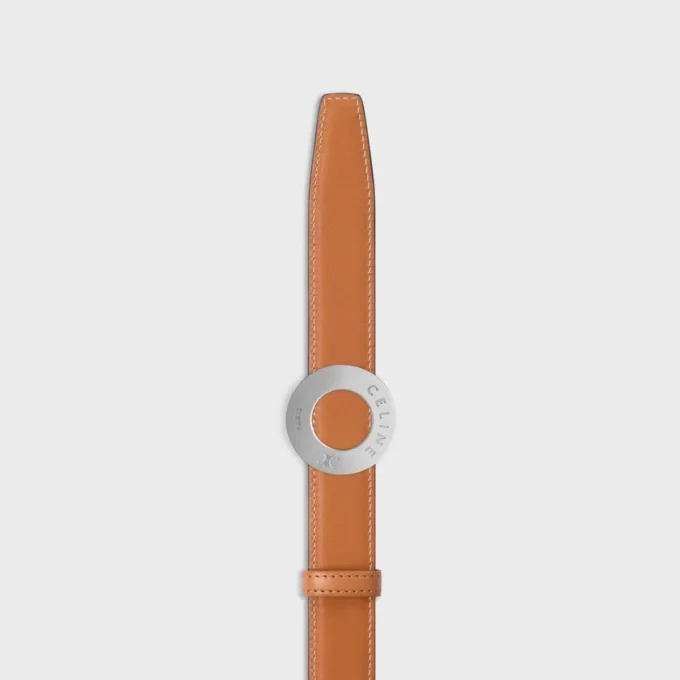 Celine Disc Buckle 25Mm in Metal & Reversible Strap 25Mm in Taurillon and Natural Calfskin Celine Disc Buckle 25Mm in Metal & Reversible Strap 25Mm in Taurillon and Natural Calfskin
