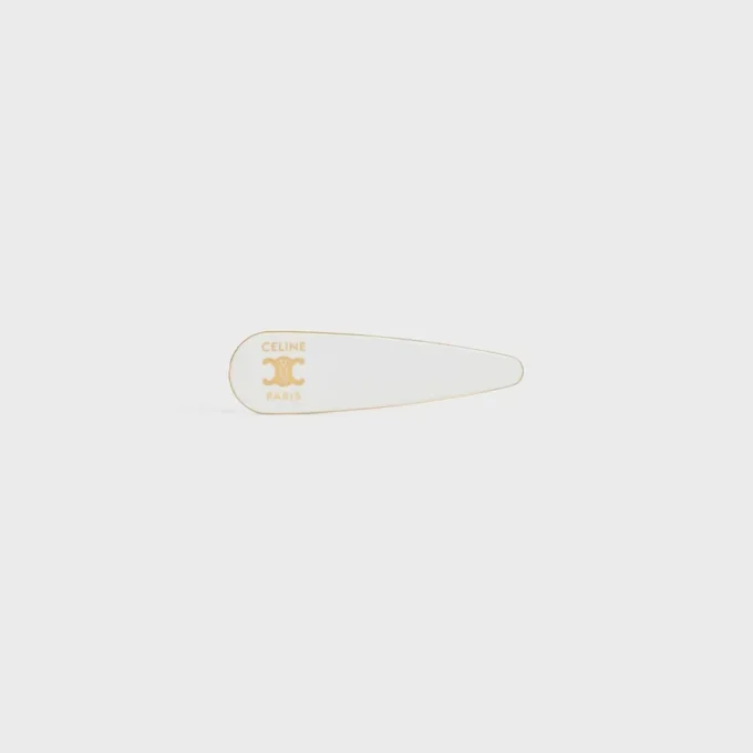 Celine Hair Clip in Brass with Gold Finish, Steel and Zamak Celine Hair Clip in Brass with Gold Finish, Steel and Zamak