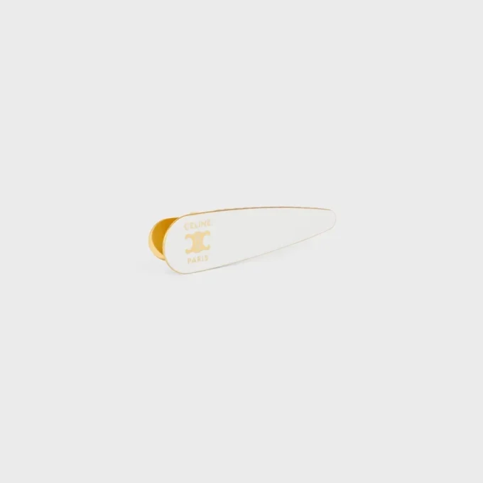 Celine Hair Clip in Brass with Gold Finish, Steel and Zamak Celine Hair Clip in Brass with Gold Finish, Steel and Zamak