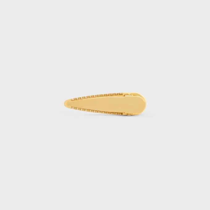 Celine Hair Clip in Brass with Gold Finish, Steel and Zamak Celine Hair Clip in Brass with Gold Finish, Steel and Zamak
