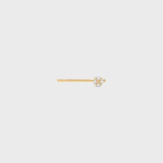 Celine Hair Slide in Brass with Gold Finish and Resin Pearls