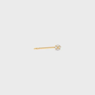 Celine Hair Slide in Brass with Gold Finish and Resin Pearls