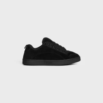Celine Huntington Low Lace-Up Sneaker in Suede Calfskin and Mesh