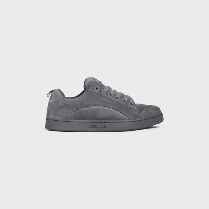 Celine Huntington Low Lace-Up Sneaker in Suede Calfskin and Mesh