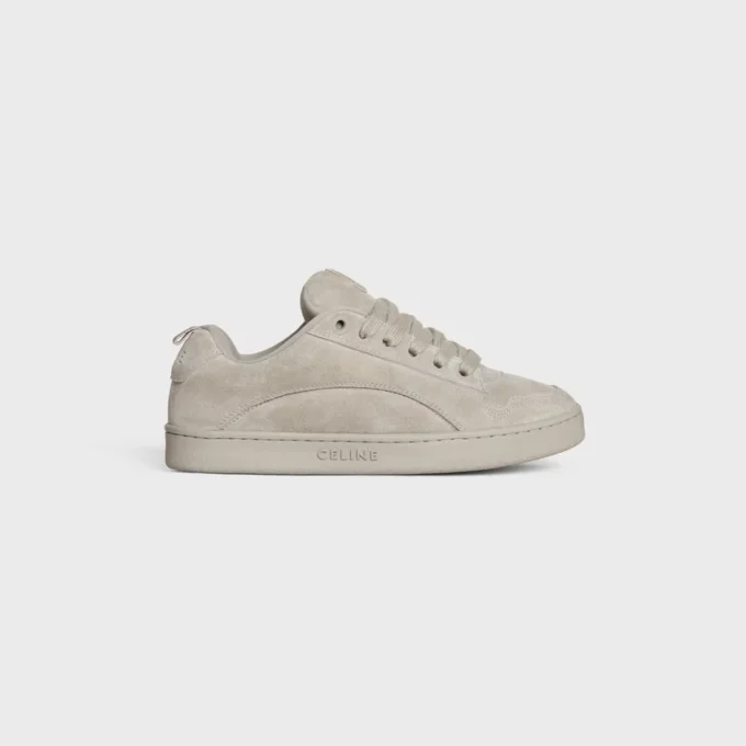 Celine Huntington Low Lace-Up Sneaker in Suede Calfskin and Mesh