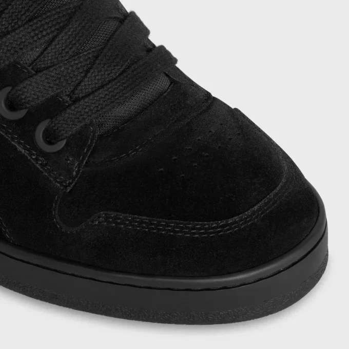 Celine Huntington Low Lace-Up Sneaker in Suede Calfskin and Mesh