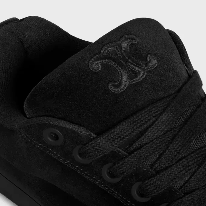Celine Huntington Low Lace-Up Sneaker in Suede Calfskin and Mesh