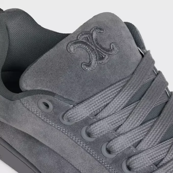 Celine Huntington Low Lace-Up Sneaker in Suede Calfskin and Mesh