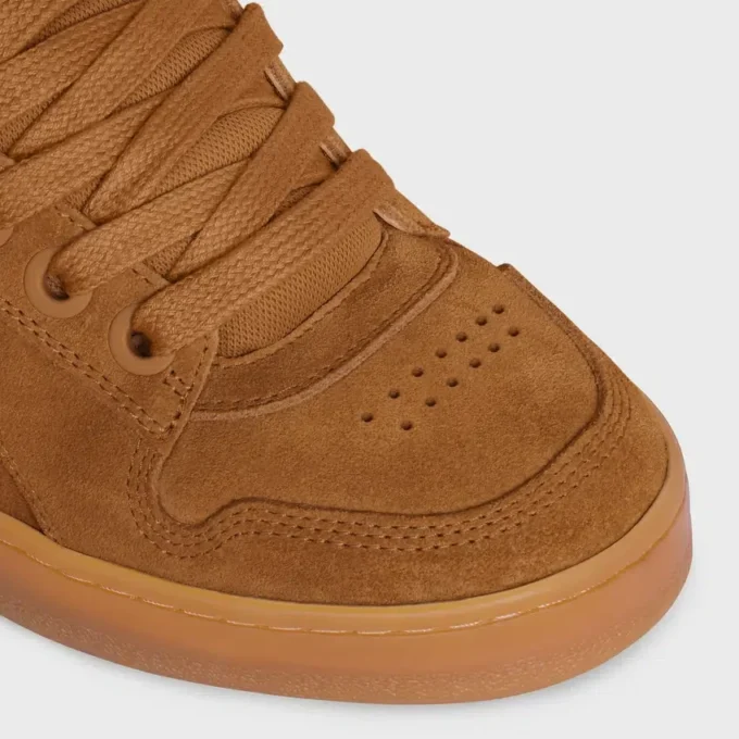 Celine Huntington Low Lace-Up Sneaker in Suede Calfskin and Mesh