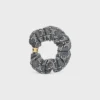 Celine Jacquard Triomphe Scrunchy in Cotton, Polyester, Polyamide and Brass with Gold Finish Celine Jacquard Triomphe Scrunchy in Cotton, Polyester, Polyamide and Brass with Gold Finish