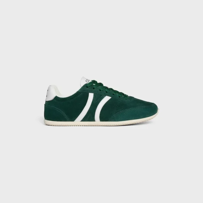 Celine Jogger Low Lace-Up Sneaker with Triomphe in Suede Calfskin and Calfskin Celine Jogger Low Lace-Up Sneaker with Triomphe in Suede Calfskin and Calfskin