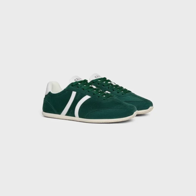Celine Jogger Low Lace-Up Sneaker with Triomphe in Suede Calfskin and Calfskin Celine Jogger Low Lace-Up Sneaker with Triomphe in Suede Calfskin and Calfskin