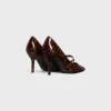 Celine Judy Strappy Pump in Printed Leopard Patent Calfskin Celine Judy Strappy Pump in Printed Leopard Patent Calfskin