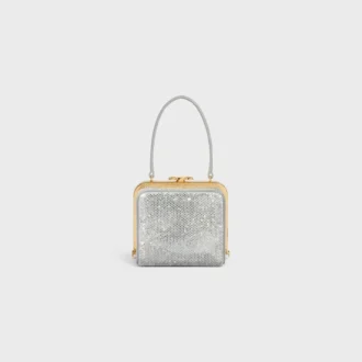 Celine Lana Minaudiere in Suede Calfskin with Strass
