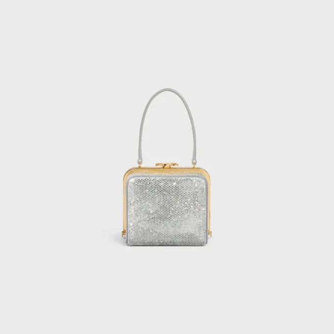 Celine Lana Minaudiere in Suede Calfskin with Strass Celine Lana Minaudiere in Suede Calfskin with Strass
