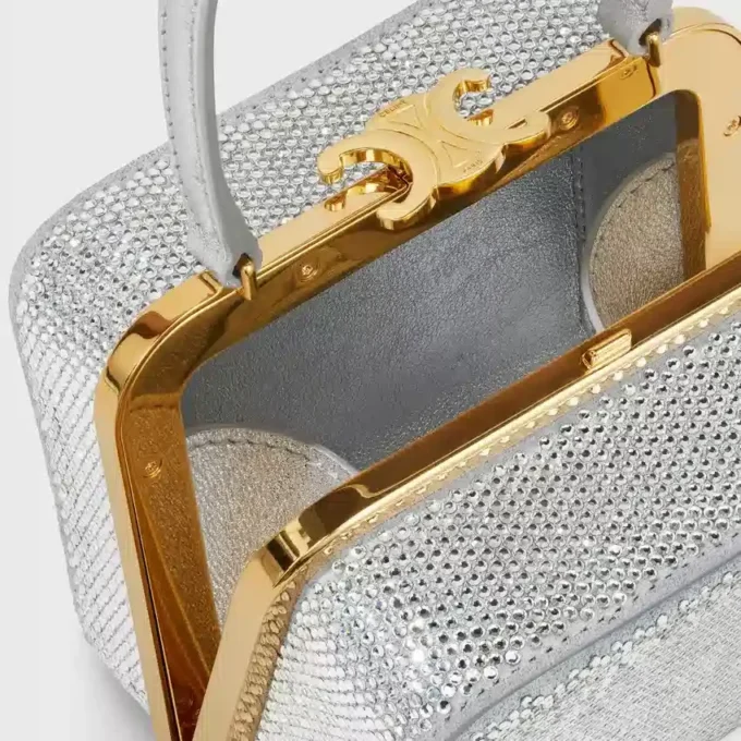 Celine Lana Minaudiere in Suede Calfskin with Strass Celine Lana Minaudiere in Suede Calfskin with Strass