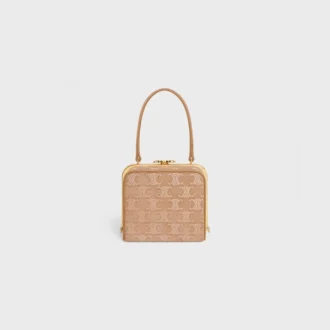 Celine Lana Minaudiere in Suede Calfskin with Triomphe Strass