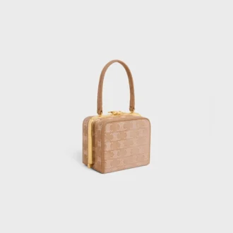 Celine Lana Minaudiere in Suede Calfskin with Triomphe Strass