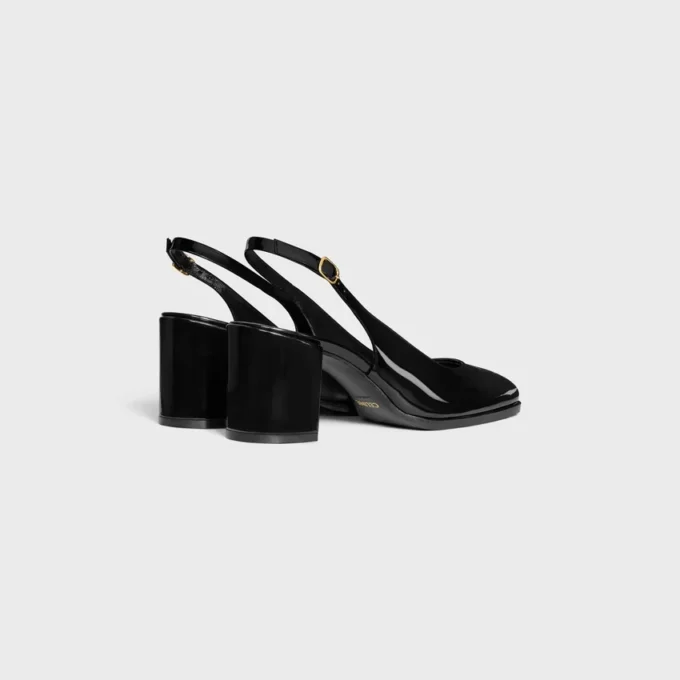 Celine Lily Perforated Triomphe Slingback in Patent Calfskin Celine Lily Perforated Triomphe Slingback in Patent Calfskin