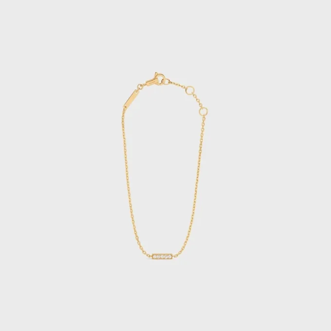 Celine Line Bracelet in Yellow Gold and Diamonds