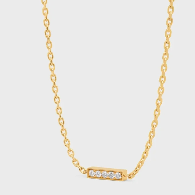 Celine Line Bracelet in Yellow Gold and Diamonds