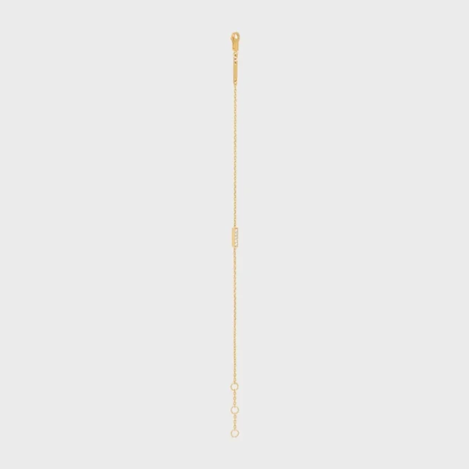 Celine Line Bracelet in Yellow Gold and Diamonds