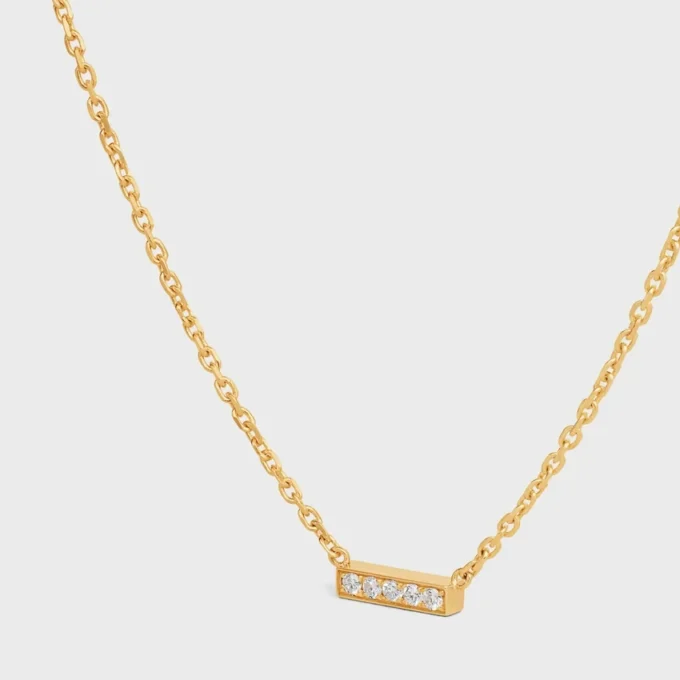 Celine Line Necklace in Yellow Gold and Diamonds Celine Line Necklace in Yellow Gold and Diamonds