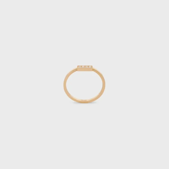 Celine Line Ring in Yellow Gold and Diamonds