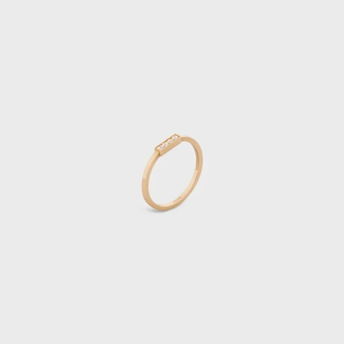 Celine Line Ring in Yellow Gold and Diamonds