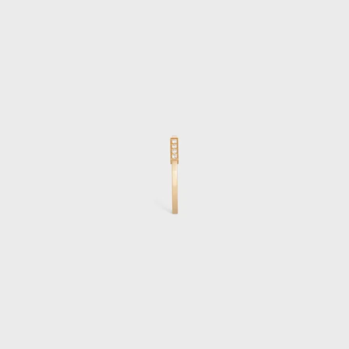 Celine Line Ring in Yellow Gold and Diamonds