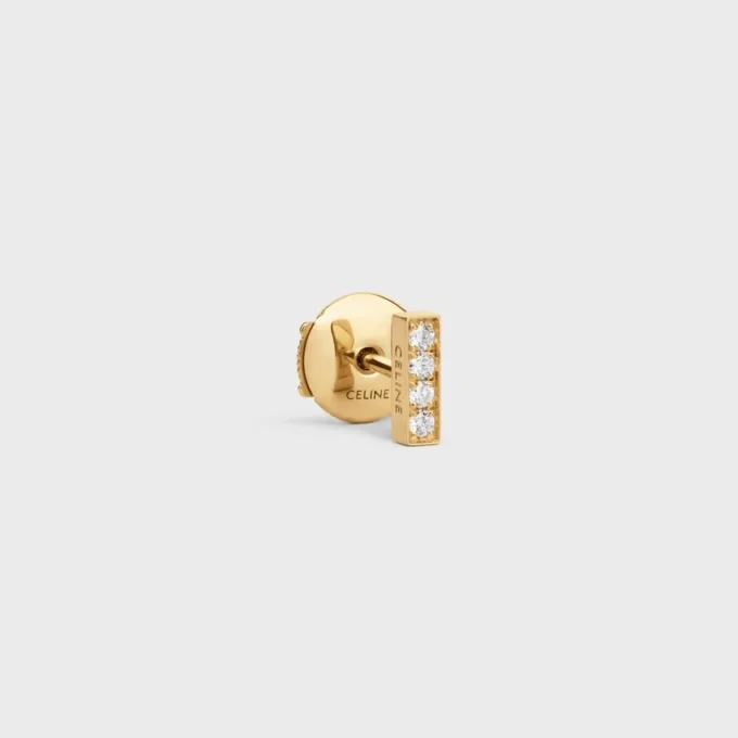 Celine Line Stud in Yellow Gold and Diamonds