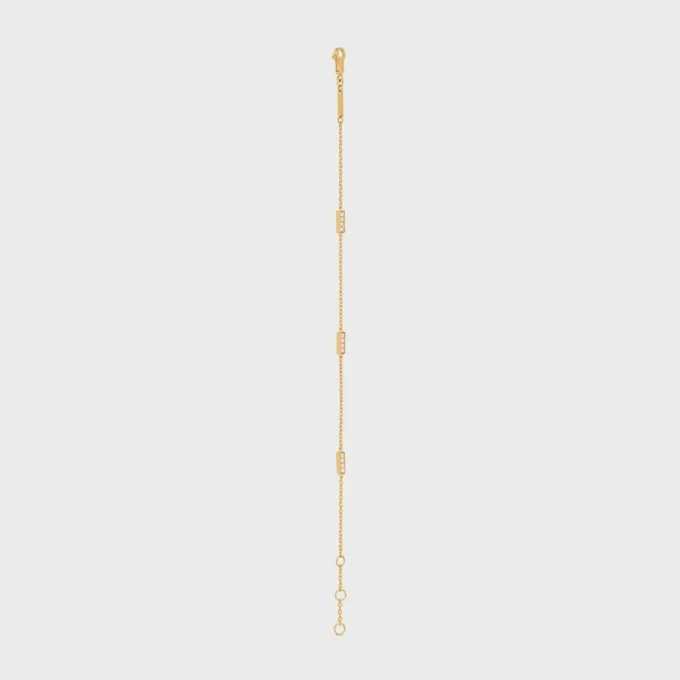 Celine Line Triple Bracelet in Yellow Gold and Diamonds