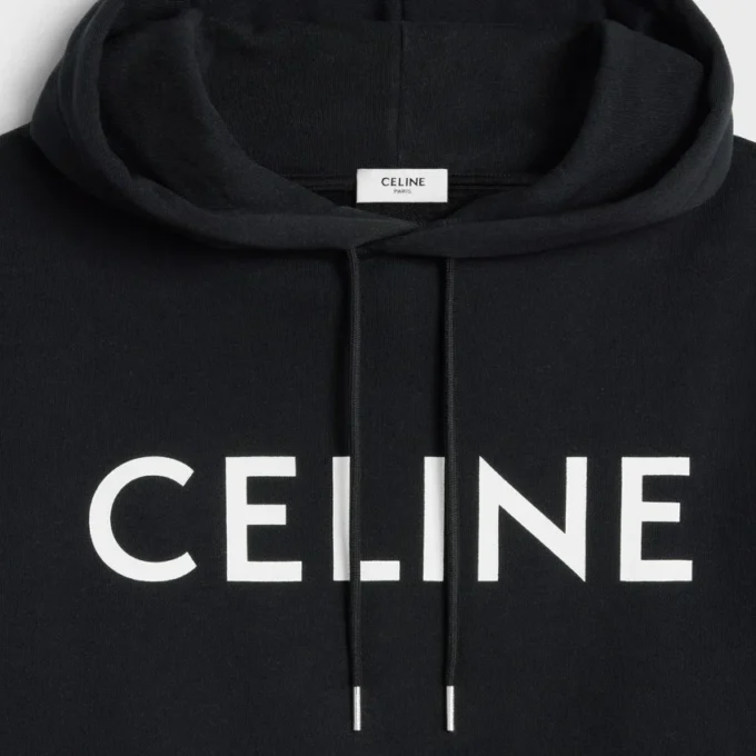 Celine Loose Hoodie in Cotton Fleece Celine Loose Hoodie in Cotton Fleece