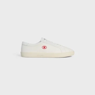 Celine Lou Low Lace-Up Sneaker with Triomphe in Canvas and Calfskin