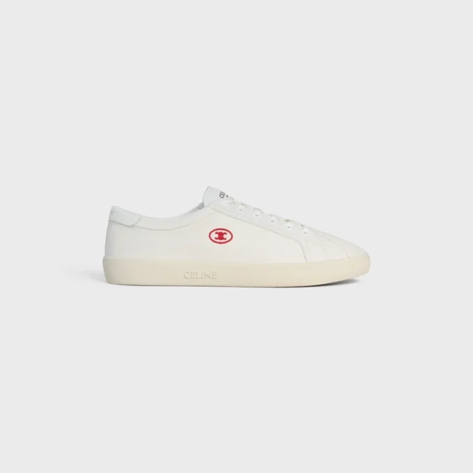 Celine Lou Low Lace-Up Sneaker with Triomphe in Canvas and Calfskin